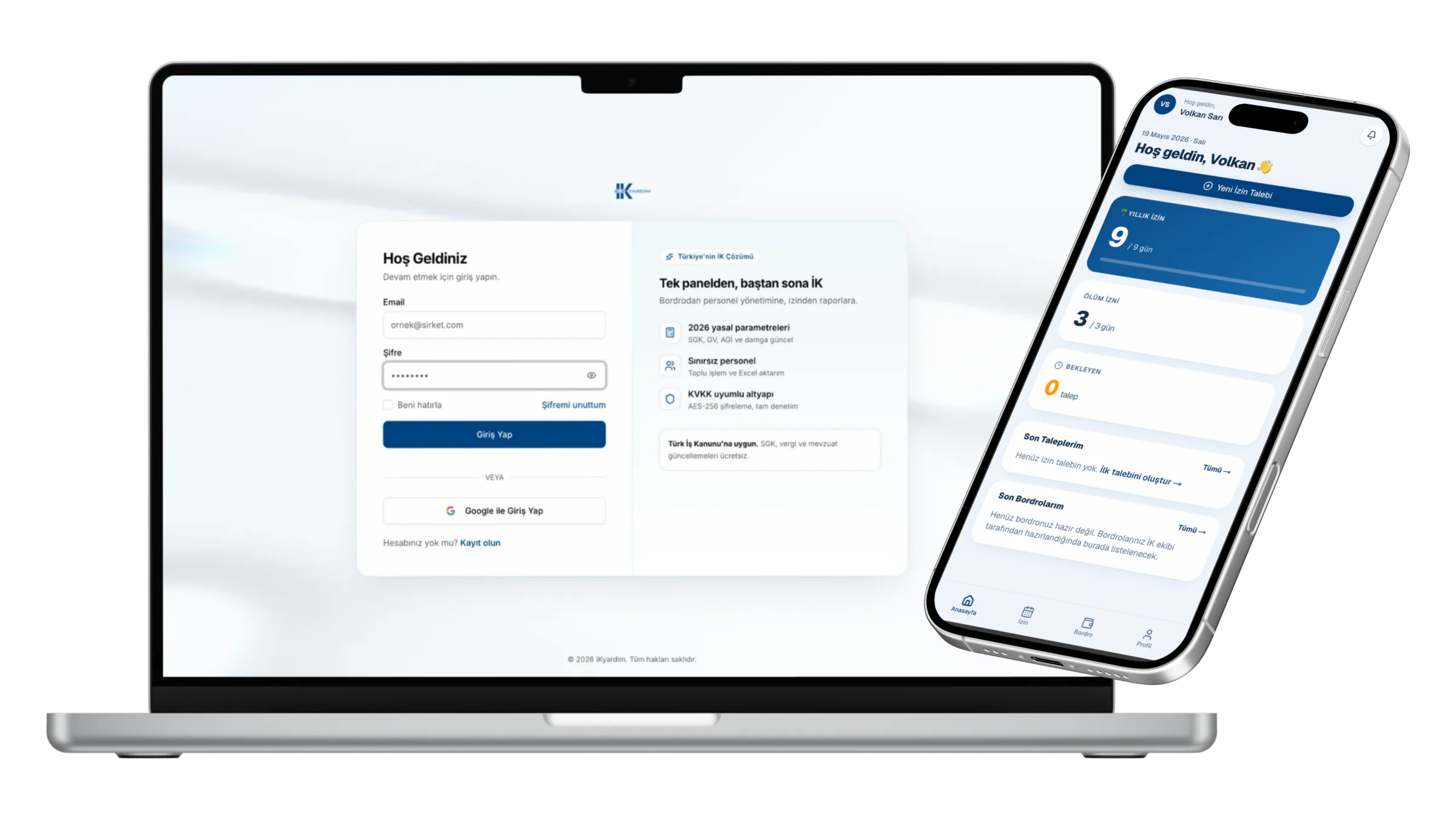IKyardım dashboard ekran görüntüsü